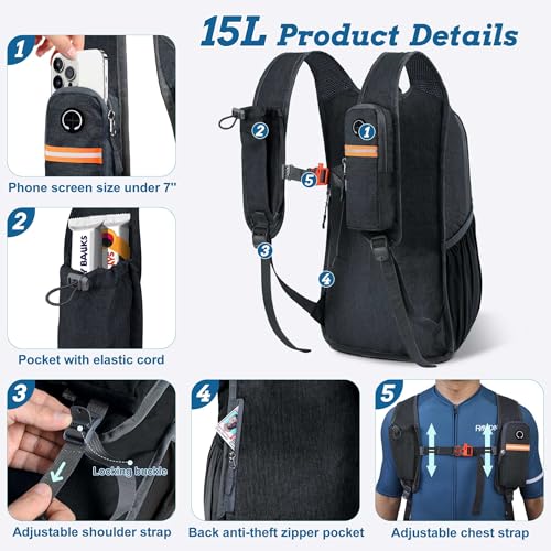 BECOJADDE 15L Small Hiking Backpack for Men Women Foldable Packable Back Pack Ultralight Hiking Daypack for Travel Camping Outdoor, Black - color: Black, size: 15L
