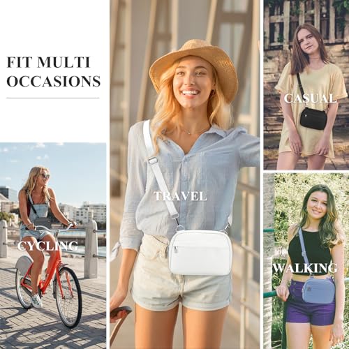 MAXTOP Small Crossbody Bags for Women Belt Bag Fanny Pack with Adjustable Strap - color: Pure White, style: Small Crossbody Bag