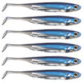 Dr.Fish Paddle Tail Swimbaits, Soft Fishing Lures for Bass Fishing 2.75-4.75 Inches, Freshwater & Saltwater Soft Plastic Baits Swim Shad Bait Minnow Lures Drop Shot - color: Blue, size: 3.93"-5 Pack