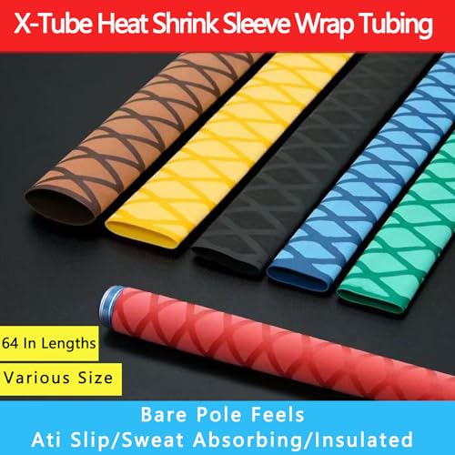 X-Tube Heat Shrink Sleeve Wrap Tubing for Fishing Bulding Handle Cork Rod Grip with Non Slip Waterproof and Insulation, 64 Inch Lengths, Diameter 45 mm, Black