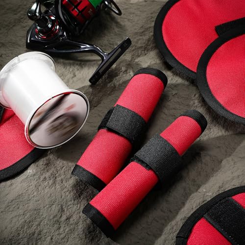 8 Pack Fishing Lure Covers，Lure Wraps for Fishing Rod，Fishing Hook Bait Covers - color: red