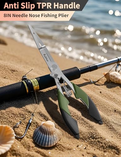 Fishing Gear,Hook Remover Fishing Pliers,Stainless Steel Fishing Tools,Multitool for Saltwater - color: green