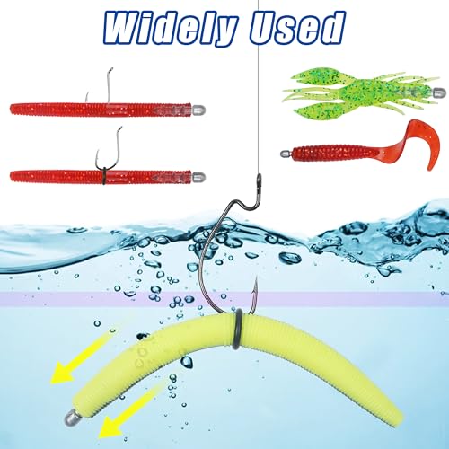 Fishing Nail Weights Kit, 70pcs Wacky Worm Weights Insert Sinkers Fishing Weights Tackle for Plastic Worms Lures Nail Sinker Weights for Wacky Rig Neko Rig Bass Fishing 4 Sizes