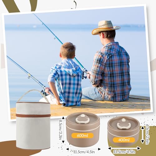 Honeydak 2 Pcs Worm Containers Keeper for Fishing, Insulated Bait Cooler for Worms Storage Box with 1 Handbag and 2 Tweezers, Empty Holder Box for Keeping Fresh and Alive
