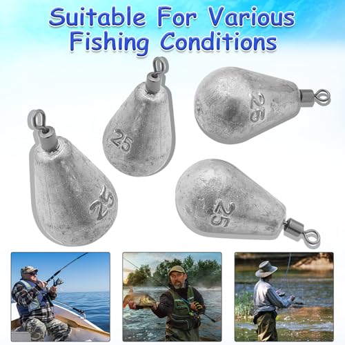 Long Casting Swivel Bell Sinkers Fishing Weights Drop Shot Weights with Swivels Fishing Lead Sinker 1/2oz 3/4oz 1oz 2oz 3oz - size: 2oz-5pcs