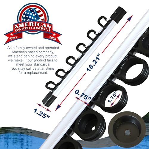Rush Creek Creations 6 Rod Fishing Holder - Vertical/Horizontal Rack for Garage Organization and Wall Storage - color: White and Black, size: 2 PACK