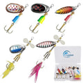 Spinnerbaits Rooster Bait Tail Fishing Lures Kit Inline Spinner Spoon Lures Bass Salmon Trout Hard Metal Spinner Baits for Saltwater Freshwater - style: 5pcs Spinnerbaits-c