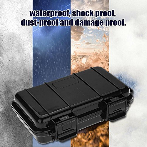 Tbest Outdoor Waterproof Shockproof Airtight Survival Box Storage Container Case Carry Box Black Dry Storage Box for Fishing Camping Hiking Outdoor Activities - color: B