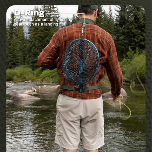 Goture Fly Fishing Chest Pack, Lightweight Chest Pack Tackle Storage Bag, Fly Fishing Bag with Adjustable Padded Neck Strap and Waist Strap, Hard Shell Front Pocket, Water Bottle Pouch, Gifts for Men - color: B:Green