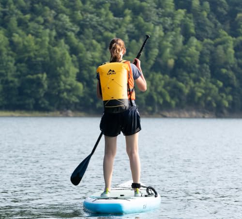MARCHWAY Floating Roll Top Dry Bag, Flexible Lightweight TPU Waterproof Backpack 20L/30L/40L with Padded Straps for Boating, Kayaking, Swimming, Hiking, Beach (Yellow, 20L) - color: Yellow, size: 20L