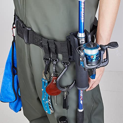 Fishing Rod Holster, Fishing Waist Belt Rod Holder, Adjustable Pole inserter for Spinning Casting Reel Outdoor Fishing - color: Rod Holder Belt Set