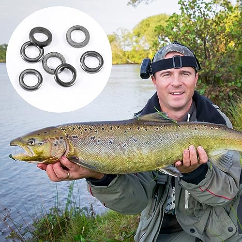 Pndeyo Fly Fishing Tippet Rings, Solid Tippet Connectors, Stainless Steel Freshwater Fishing Line Leaders - size: 50pcs 2mm