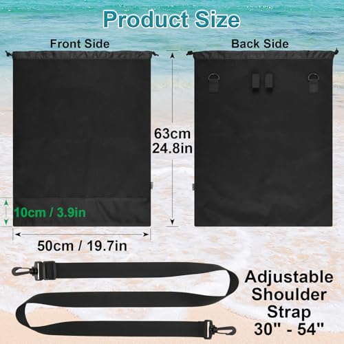 Fly Fishing Net Storage Bag - Foldable Landing Net Organizer Pouch Portable Trout Landing Nets Carrying Case with Adjustable Shoulder Strap and Drawstring Closure, Bag Only