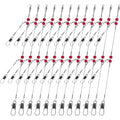 Narcissus Double Drop Saltwater Fishing Rig – Mono 2 Hook Bottom Rigs with Swivels & Snaps, Pre-Tied Surf Pier Boat Leader Line for Snapper, Bass, Mackerel, Catfish - color: Double Drop Rig-12Pack- White