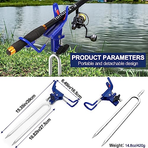 LBW Fishing Rod Holders for Bank - Fishing Pole Holders for Ground, Shore, Beach 360 Degree Adjustable Rod Holders 2 Pack - style: Reinforced Nylon - Basic