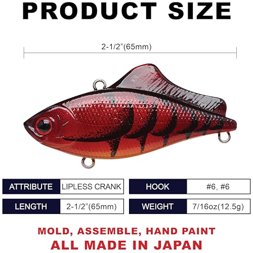 LUCKY CRAFT LV-100 ~Lucky Vibration Lipless Crank Freshwater Lake Bass Fishing Champion Bait