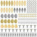 Fishing Spinner Blades for Lure Making,150pcs Spinner Making Supplies Kit Colorado Willow Blades Folded Clevis Twist Lock Swivels for DIY Spinnerbait Walleye Spinner Spoon Rig