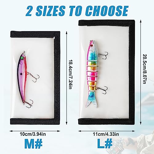 SILANON Fishing Lure Wraps Covers,4/8 Packs Clear PVC Lure Covers Durable Fishing Bait Cover Easily See Lures Fishing Hook Covers Bait Storage Protector Keep Fishing Safe for Fishing Rod - color: Black, size: 2 Pack Medium + 2 Pack Large