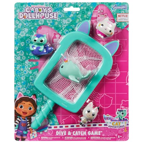 Swimways Gabby's Dollhouse Dive n Catch Game, Swimming Pool Accessories & Kids Pool Toys, Pool Party Supplies & Water Toys for Kids Aged 5 & Up - color: Gabby's Dollhouse Dive N Catch Game