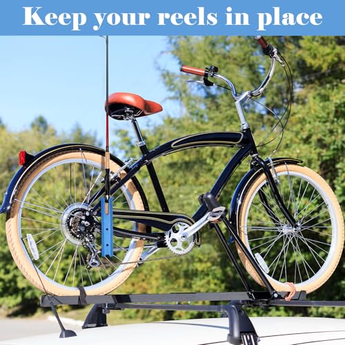 Seenelling Fishing Rod Holder for Bike Rack Pole Mount Rotatable Fishing Chair Pole Holders with Clamp for Boat Bicycle Motorcycle Kayak Cart - color: Blue