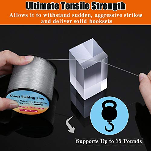 Strong Fishing Line Clear, Acejoz Fishing Wire 0.3mm, 0.45mm, 0.8mm Invisible Hanging Wire Nylon String Heavy Duty Monofilament Line for Hanging Decoration Balloon Garland Crafts - color: 0.8mm