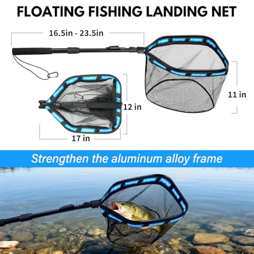 THKFISH Telescoping Fishing Rod and Reel Combo with Backpack, Carbon Fiber Travel Fishing Pole Spinning Reel Kit with Fishing Lures, Fishing Tools Kit for Men - color: Khaki Backpack With Fishing net & rod, size: 1.8M 5.9FT