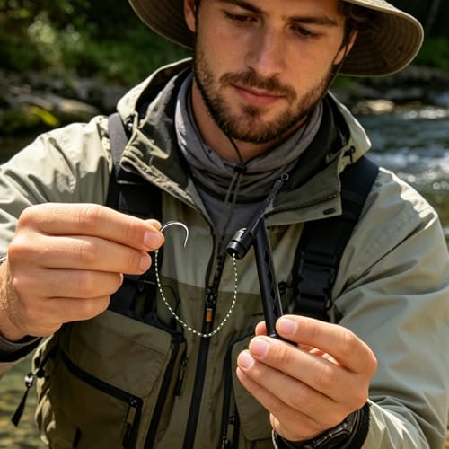 Fly Fishing Magnetic Fly Threader, Fishing Accessory to Easily Rig Small Flies & Tippet on Water, Universal Knot Helper Knot Assist for Threading Hooks, Works with Most Hooks, and Fly Styles