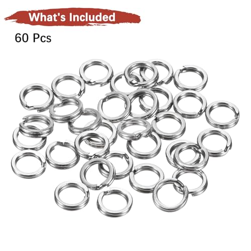 Split Rings Fishing [] - Stainless Steel Flattened Terminal Tackle Connector Lure Snap Split Ring Use for Freshwater Saltwater Loop -Tackle Hook Line Connector - size: 4# 28kg