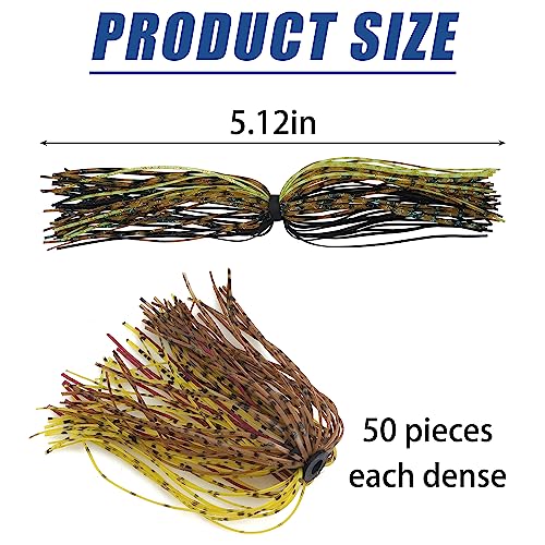 Spinner Bait Skirt Silicone Jig Skirts Replacement DIY Fishing Lures,Fishing Lure Making Supplies Spinnerbaits Fishing Skirts Squid Jig Lures Skirts Casting Jigs Football 50 Strands - color: 24 Bundles