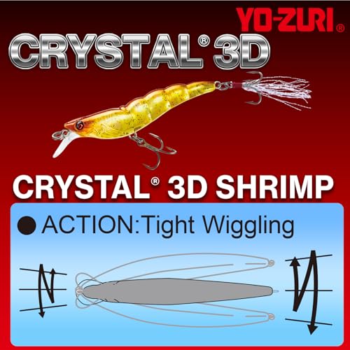 Yo-Zuri Crystal 3D Shrimp Slow Sinking Lure, Luminescent Aurora Chartreuse - color: Holographic Ultra Violet Rootbeer, size: 3-1/2 inch