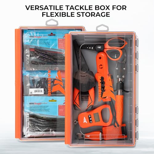 KastKing HyperSeal Waterproof Tackle Box, 3700 Deep Tackle Trays, Fishing Tackle Box Organizer With Exterior Stickers, Fishing Gear & Fishing Accessories Storage, 1 Pack No Compartment - size: 3700 Deep(1 Pack no compartment)