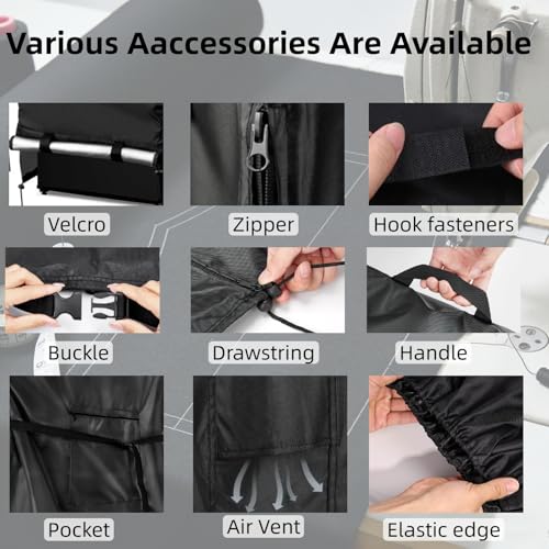 Turkey Fryer Cover,Waterproof Dustproof Oxford Fabric Cover (420D/500D/600D) - Customizable Size, Shape & Accessories for Patio,Garage,Garden,Home (Black/Gray/Beige) - size: customized size