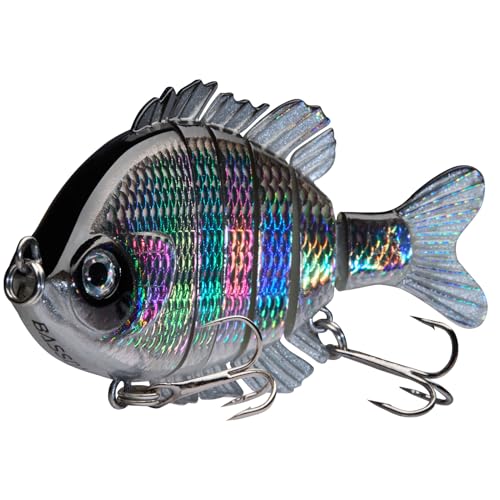 BASSDASH SwimPanfish Multi Jointed Panfish Bluegill Swimbaits Hard Topwater Bass Lures Fishing Lure Crank Saltwater 3.5in/0.85oz,Pack of 4