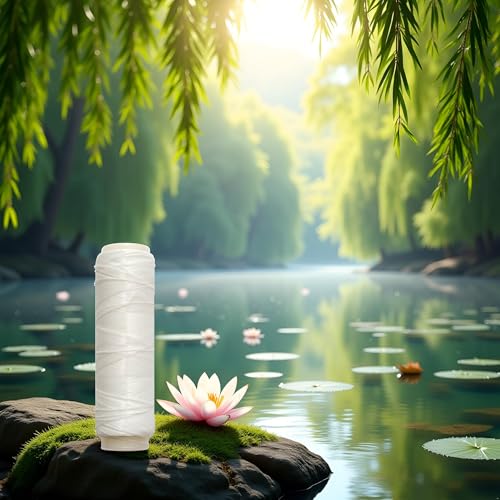2Pcs White Fishing Thread,Bait Thread,Nylon Elastic Invisible Magic Fishing Line 0.1/0.2 mm Stretchy Fishing Line Length 656 Feet Per Spool Clear Fishings String,Monofilament Line Fishing