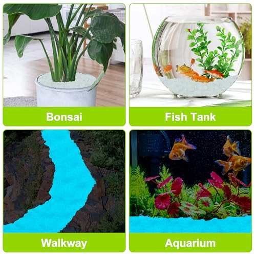 3000pc Glow in The Dark White Stones Luminous Pebbles White Fish Tank Rocks Glow Stones for Garden Glowing Rocks Outdoor Luminous Stone for Fish Tank Patio Aquarium Walkway Driveway,White - size: 3000, style: White