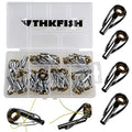 THKFISH Saltwater Rod Tip Repair Kit Heavy Duty Rod Repair Kit Stainless Steel Ceramics Fishing Rod Replacement Tips 30pcs/40pcs - color: 30PCS