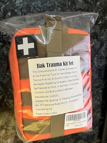 74 Piece Camping First Aid Kit Ifak Trauma Kit, Molle Tactical First Aid Kit Refill Supplies for Survival Camping Hiking Travel (Orange) - color: Orange