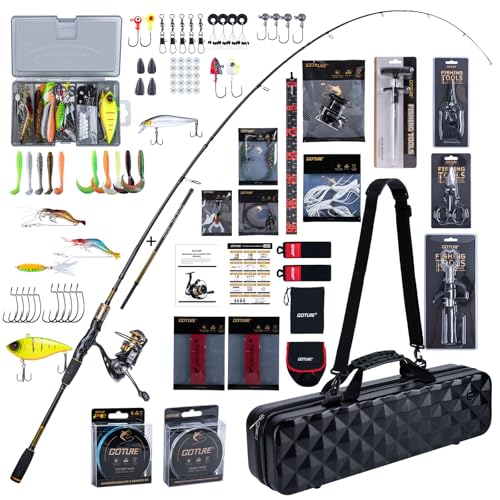 Goture Dual-Length Telescopic Fishing Poles & Reel Combo - size: 8-9FT