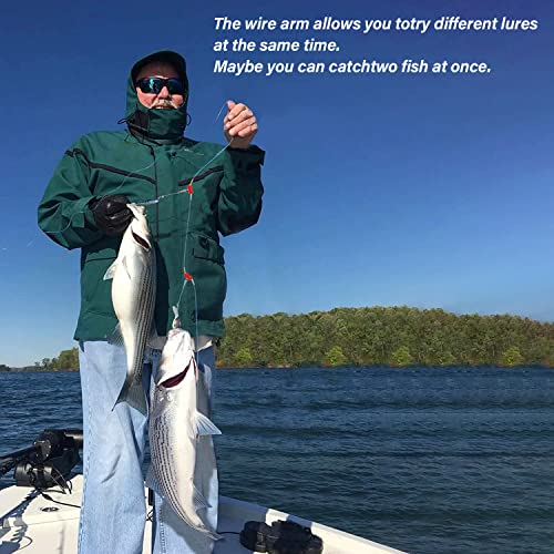 YOTO Fishing Leaders,Saltwater Tackle Rig with Swivels Snap, High-Strength Fishing Wire Gear Equipment for Lures Bait Or Hooks,1Arm and 2Arm - color: Blue Nylon Leaders, style: 2arm，24pack