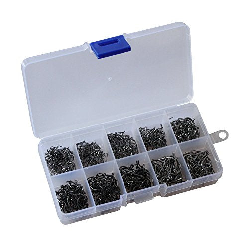 300pcs Small Fishing Hooks Black High Carbon Fishing Hooks Set 6 Sizes with a Plastic Box - color: 500pcs Gold