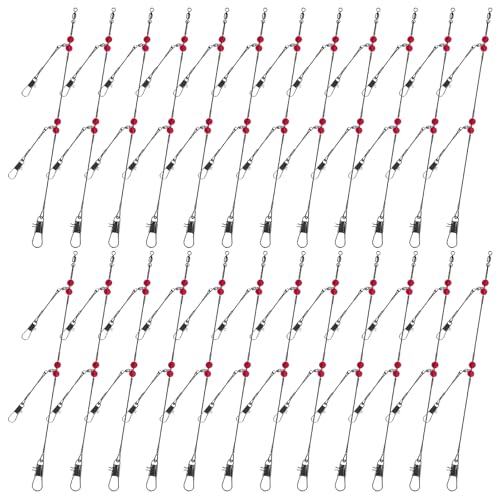 Narcissus Double Drop Saltwater Fishing Rig – Mono 2 Hook Bottom Rigs with Swivels & Snaps, Pre-Tied Surf Pier Boat Leader Line for Snapper, Bass, Mackerel, Catfish - color: Double Drop Rig-24Pack-Black