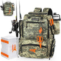 KastKing Bait Boss Fishing Tackle Backpack with Rod Holders-4 Tackle Boxes-Rain Cover,Storage for Fishing Gear - color: D: Dark Green Camouflage