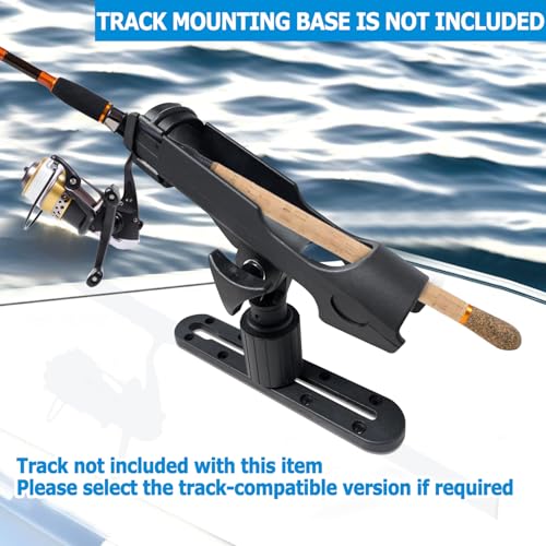 LBW Kayak Fishing Rod Holder Track Mount, Universal T-Shaped Screw Mounted on Rail for Kayak, Canoe, Boat Fishing Rod Holder, Kayak Pole Holder No Track 2 Pack