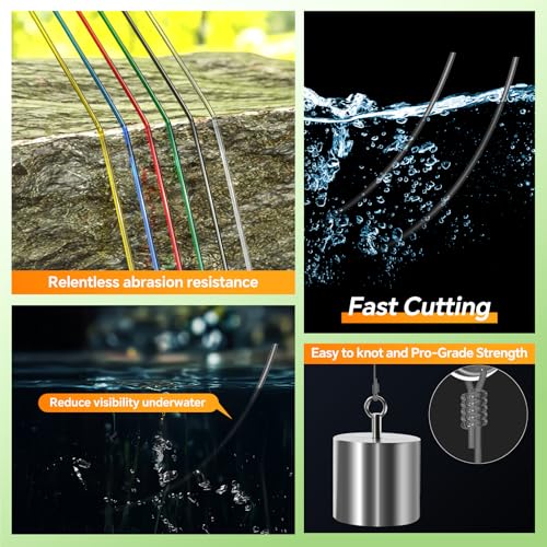 Monofilament Fishing Line with Knot Guide Card, Tangle-Free Snap Ring for No More Mess, Low Memory Smooth Casting Nylon Mono String, 15/20/30/50/80LB, 220-1050 Yards - color: Clear, size: 20LB 220Yards
