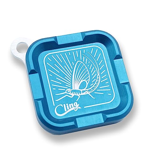Cling Fishing Products Mag Grab® Mini – Compact Magnetic Fly Holder/Fly Patch & Organizer for Fly Fishing Vest, hat, Waders and Fishing Packs (Rising Dun, Blue) - color: Blue, style: Rising Dun