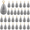 30pcs Bass Casting Drop Shot Sinker Weights Lead Bell Fishing Weights Sinkers with Brass Swivel for Catfish Saltwater Freshwater - size: 1/2oz-30pcs