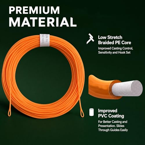 Kylebooker Weight Forward Floating Trout Fly Fishing Line WF3F-WF8 - color: Orange, size: WF3F-100FT