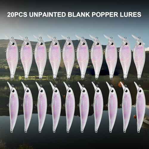 10pcs/20pcs Fishing Blanks Lures Kit Fishing Topwater Unpainted Swimbait Unpainted Crankbaits Hard Baits DIY Lure for Bass Salmon Trout Saltwater and Freshwater - color: G: 20pcs 0.39oz/11g and 0.4oz/11.5g