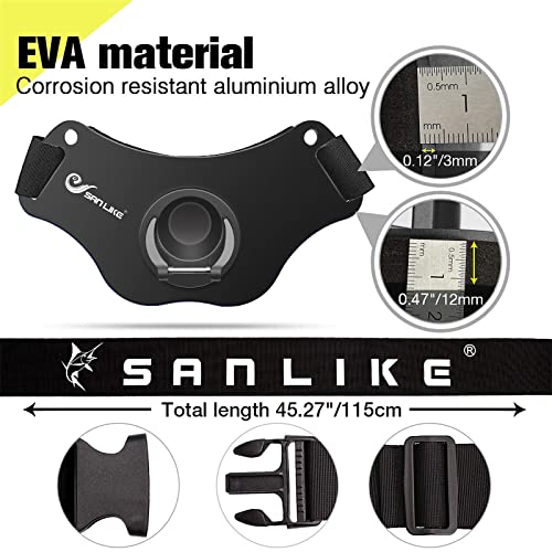 SANLIKE Fishing Belt Fight Belt Adjustable Aluminum Waist Fighting Belt Rod Holder Stand-up Fishing Belt