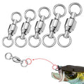 50 Pack Fishing Ball Bearing Swivels, Fishing Tackle Heavy Duty Black Nickel Terminal Tackle Barrel Swivels Leader Lures Connector Stainless Swivels Fishing Tackle - color: white